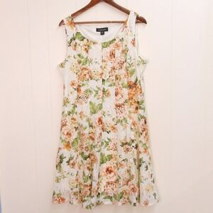 Perceptions‎ New York Women's XL Dress Floral Print Sleeveless /#8023